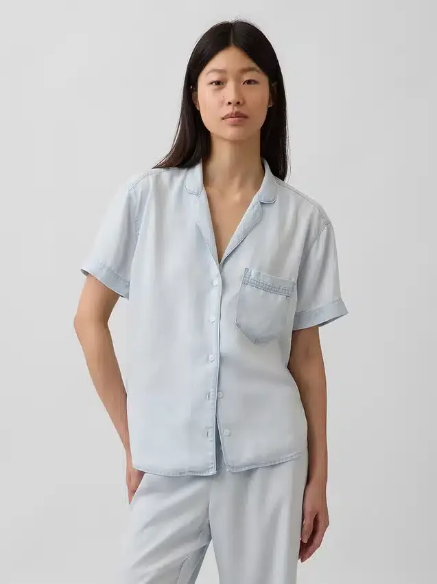 Pyjamaskjorte i poplin
