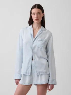 Pyjamaskjorte i poplin