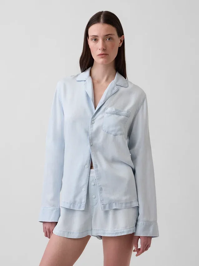 Pyjamaskjorte i poplin