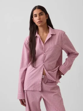 Pyjamaskjorte i poplin