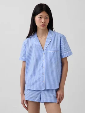 Pyjamaskjorte i poplin
