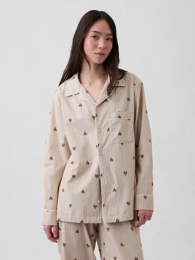 Pyjamaskjorte i poplin