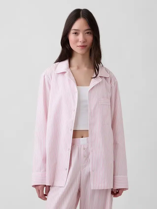 Pyjamaskjorte i poplin