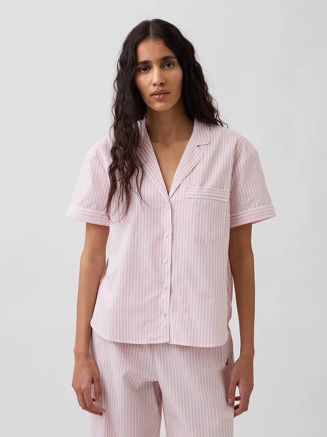 Pyjamaskjorte i poplin