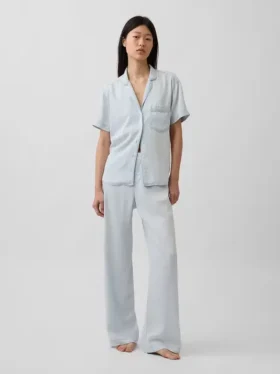 Pyjamaskjorte i poplin