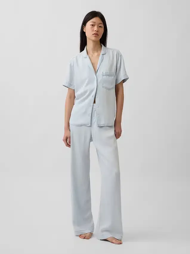 Pyjamaskjorte i poplin