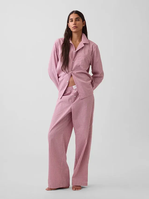 Pyjamaskjorte i poplin