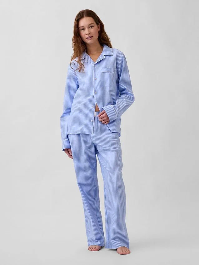 Pyjamaskjorte i poplin