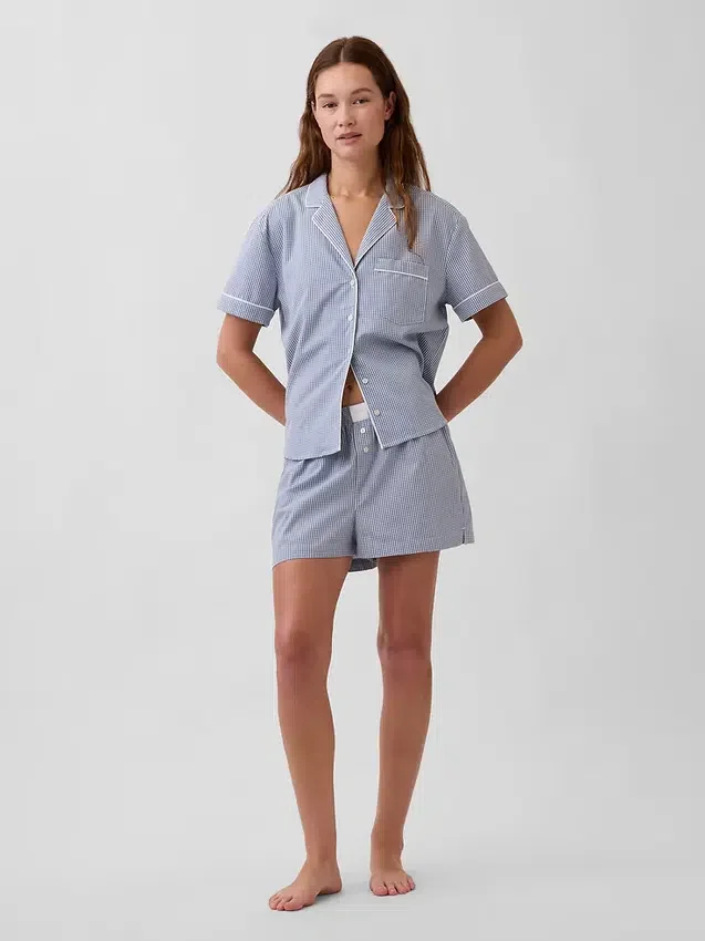 Pyjamaskjorte i poplin