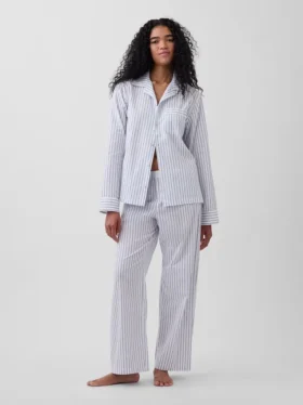 Pyjamaskjorte i poplin