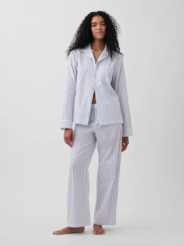 Pyjamaskjorte i poplin