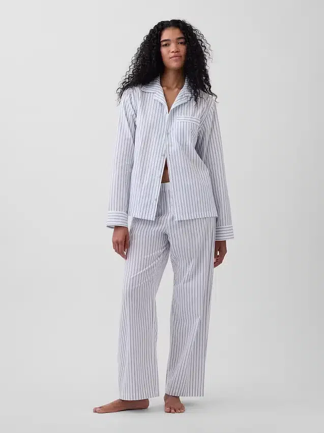 Pyjamaskjorte i poplin