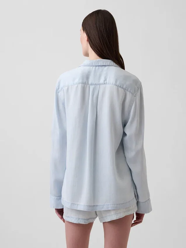 Pyjamaskjorte i poplin