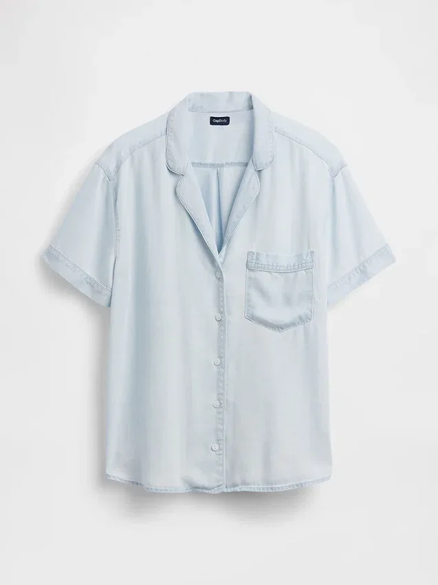 Pyjamaskjorte i poplin