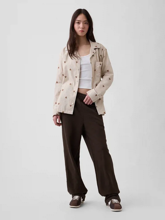 Pyjamaskjorte i poplin
