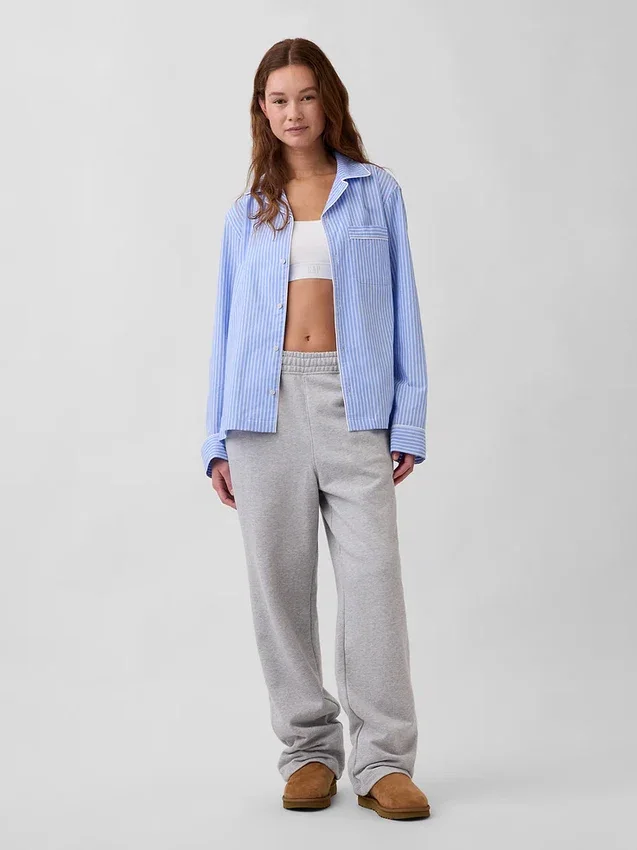 Pyjamaskjorte i poplin