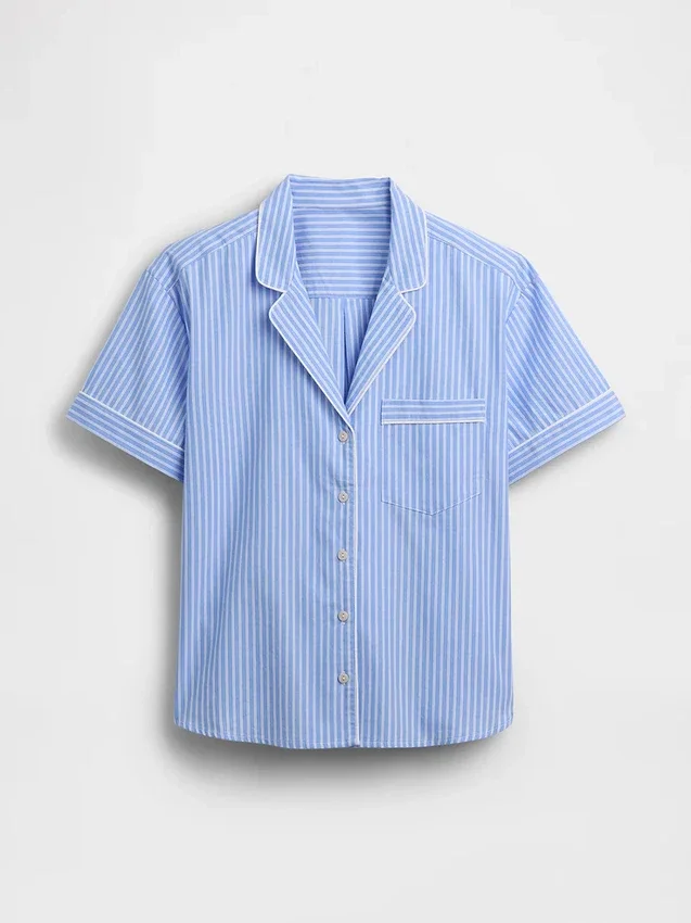 Pyjamaskjorte i poplin