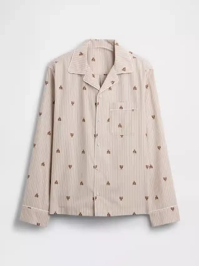 Pyjamaskjorte i poplin