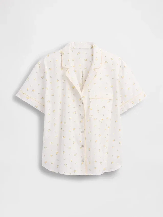 Pyjamaskjorte i poplin