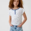 Raglan-henley-T-skjorte for barn