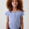 Raglan-henley-T-skjorte for barn