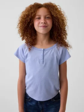 Raglan-henley-T-skjorte for barn