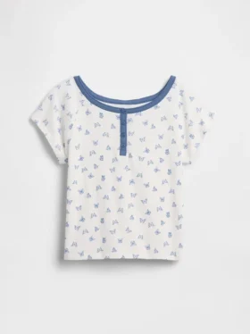 Raglan-henley-T-skjorte for barn