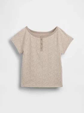 Raglan-henley-T-skjorte for barn