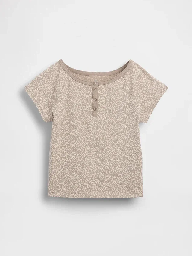 Raglan-henley-T-skjorte for barn