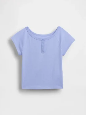 Raglan-henley-T-skjorte for barn