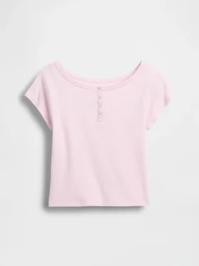 Raglan-henley-T-skjorte for barn