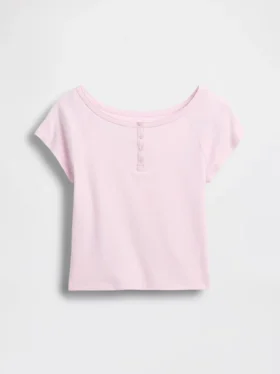 Raglan-henley-T-skjorte for barn
