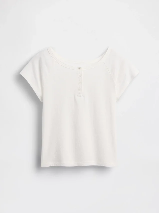 Raglan-henley-T-skjorte for barn
