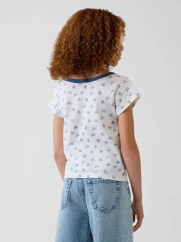 Raglan-henley-T-skjorte for barn