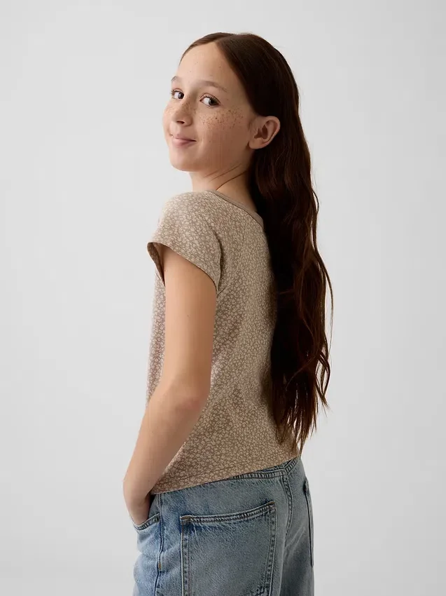 Raglan-henley-T-skjorte for barn