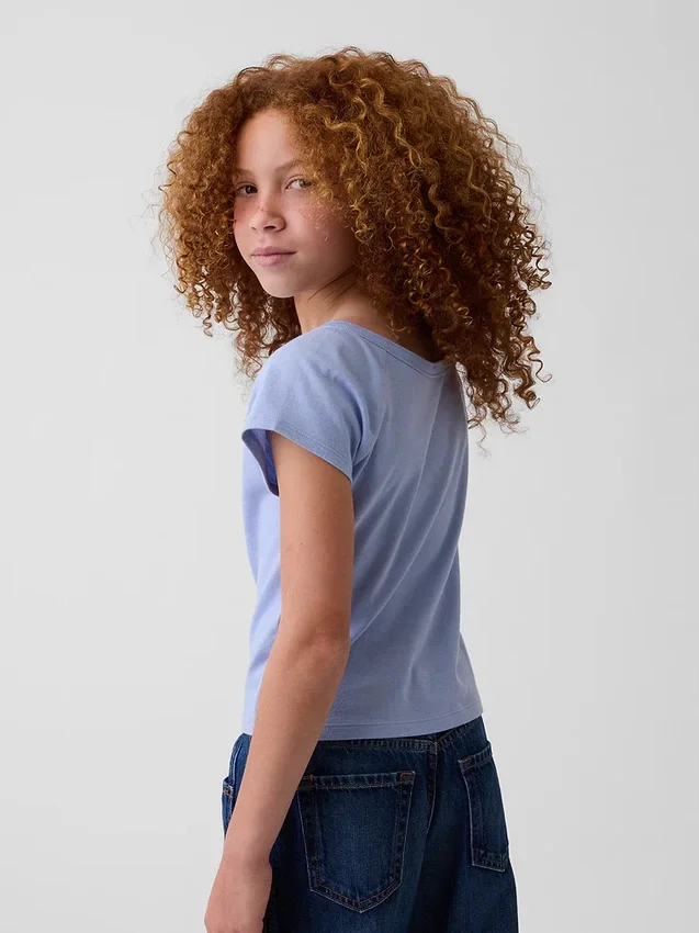 Raglan-henley-T-skjorte for barn