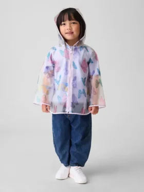 Regnjakke med sommerfuglemotiv for Baby og Småbarn