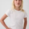 Ribbet T-skjorte for barn
