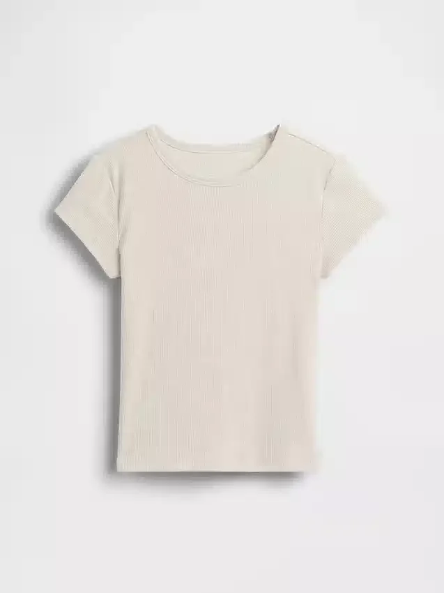 Ribbet T-skjorte for barn