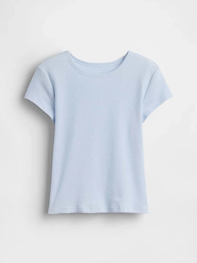 Ribbet T-skjorte for barn