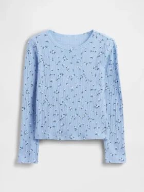 Ribbet T-skjorte for barn