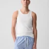 Ribbet tank-top (2-pakning)