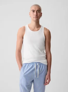 Ribbet tank-top (2-pakning)