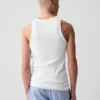 Ribbet tank-top (2-pakning)