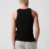 Ribbet tank-top (2-pakning)