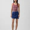 Ribbet tank-top med rund hals