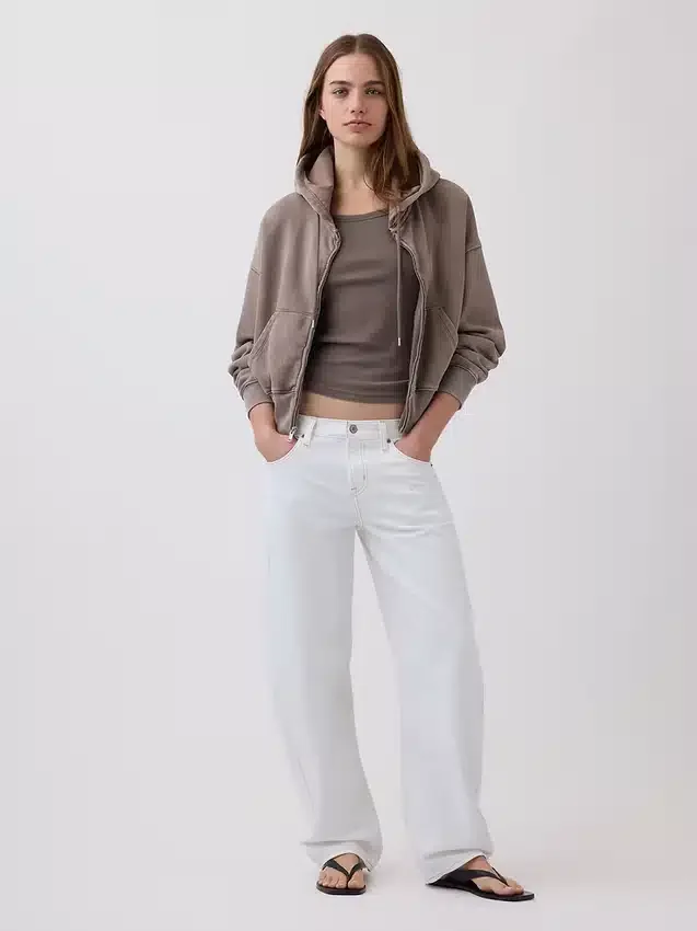Ribbet tank-top med rund hals
