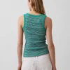 Ribbet tank-top med rund hals