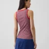 Ribbet tank-top med rund hals