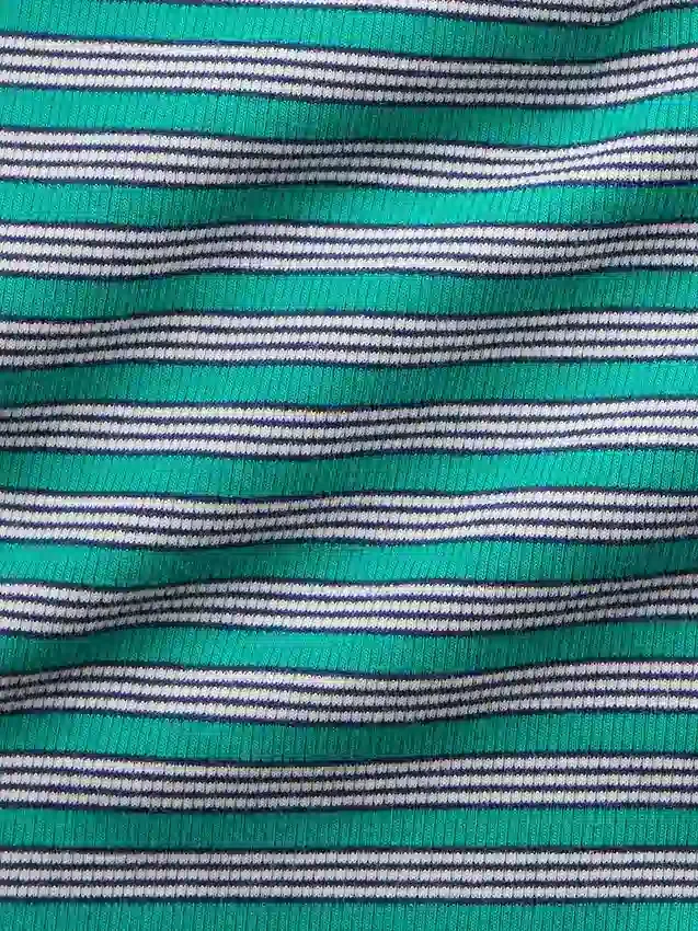 Ribbet tank-top med rund hals